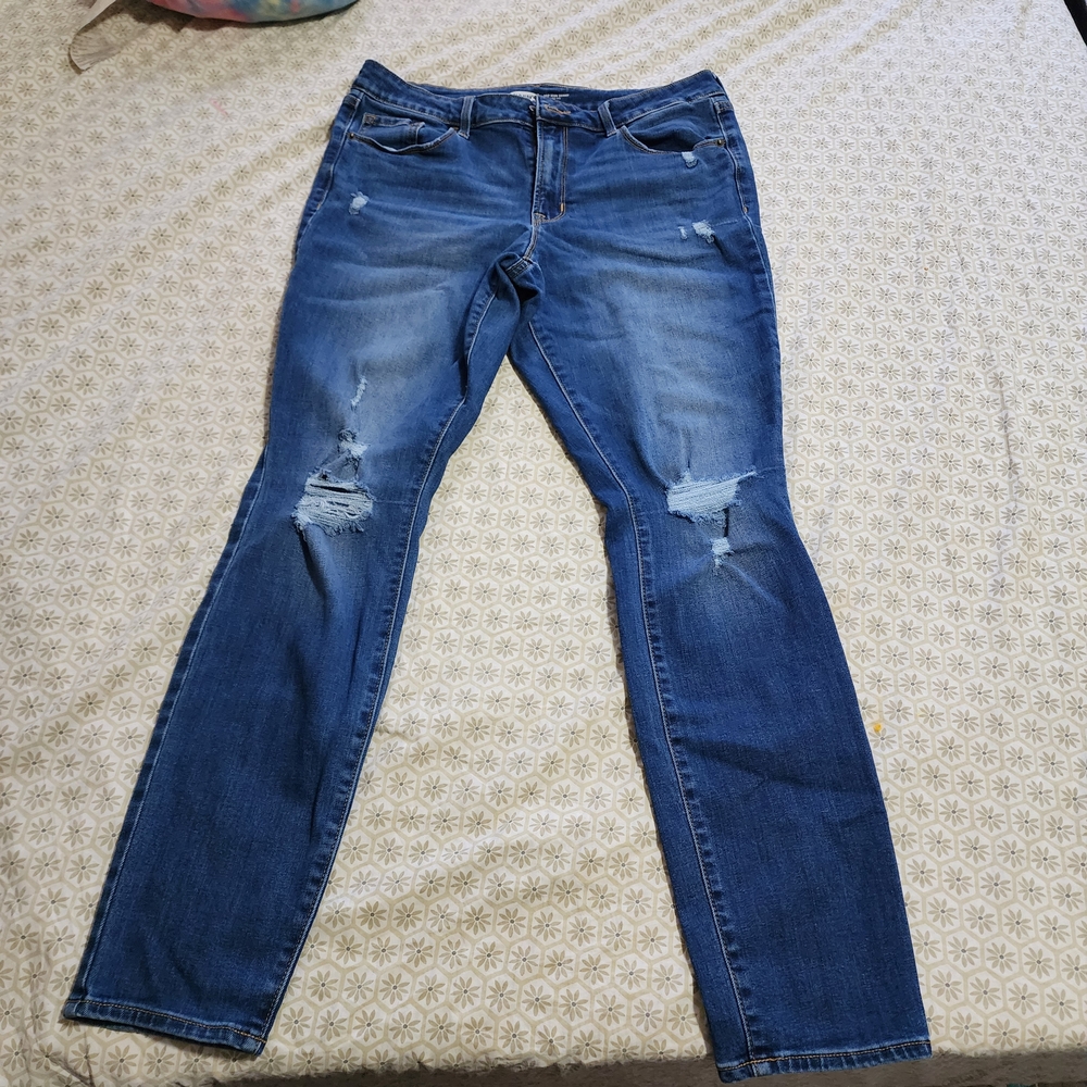 Zara Women's Distressed Blue Skinny Jeans